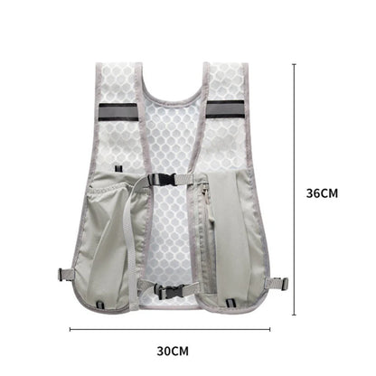 Biking Running Storage Vest Backpack Lightweight Running Vest Reflective Hydration Water Chest Pack Phone Storage Pocket