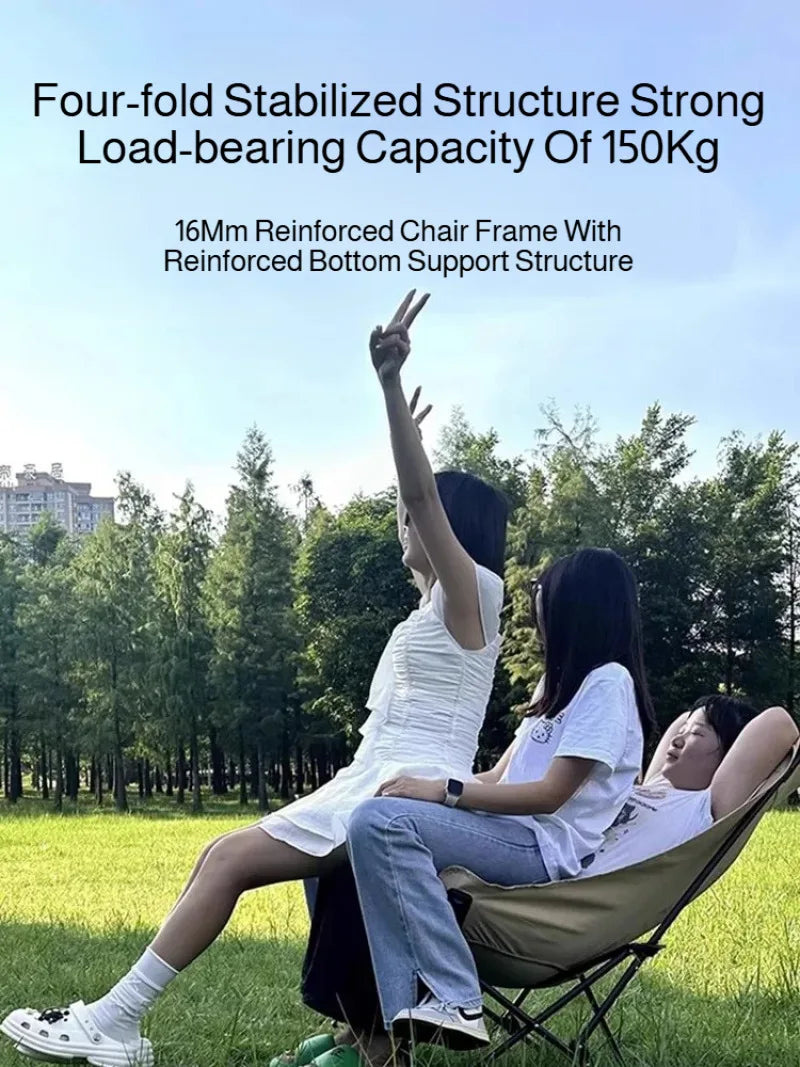 Outdoor Portable Camping Recliner Foldable Nap Beach Chair with Leg Support Lightweight Travel Folding Chair for Hiking Fishing