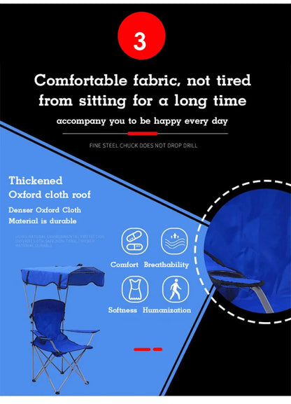 Stylish and Practical Beach Chair with Umbrella and Cooler Bag, Suitable for Picnics and Outdoor Activities