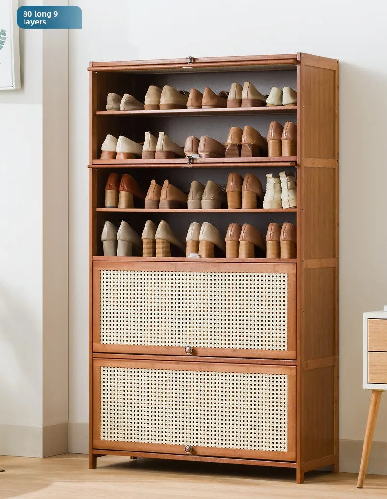 Imitation rattan woven shoe cabinet, simple shoe rack at the door of the home, economical, good-looking indoors
