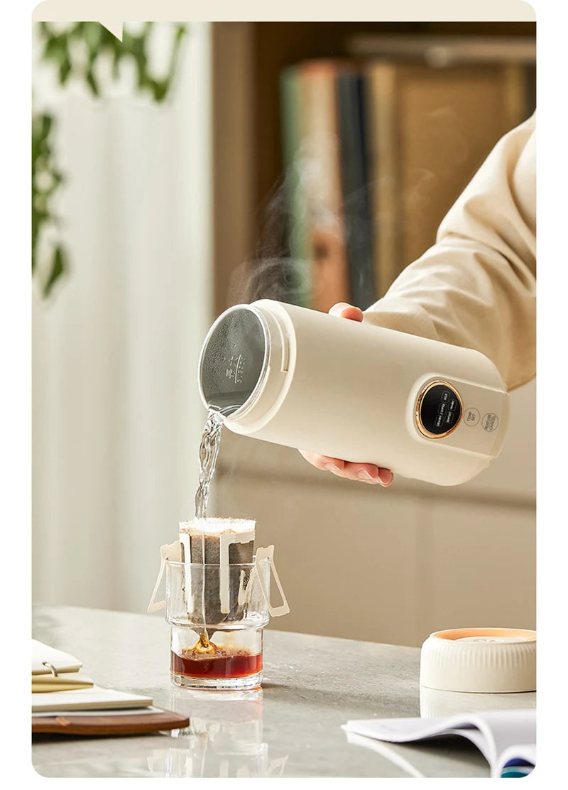 LED Digital Display Boiling Water Electric Bottle 220V 400W Leakproof Travel Milk Coffee Heating Cup Portable Hot Water Kettle