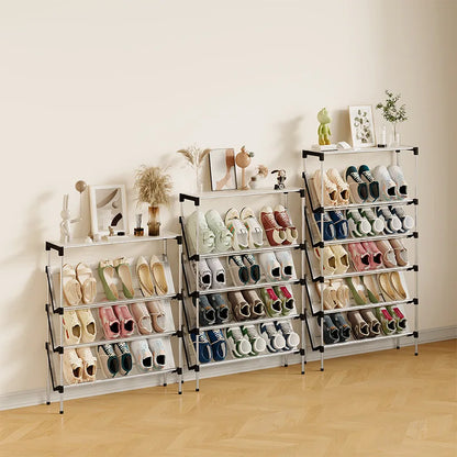 New simple multi-layer inclined dustproof shoe rack. Space saving home door step shoe cabinet, easy to assemble