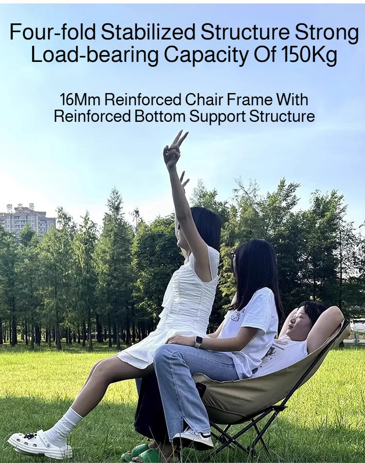 Outdoor Portable Camping Recliner Foldable Nap Beach Chair with Leg Support Lightweight Travel Folding Chair for Hiking Fishing