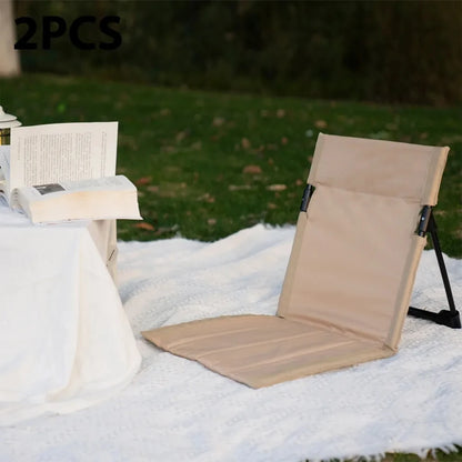 Outdoor Foldable Camping Chair Garden Park Single Lazy Reclining Chair Backrest Cushion Picnic Camping Folding Back Beach Chair