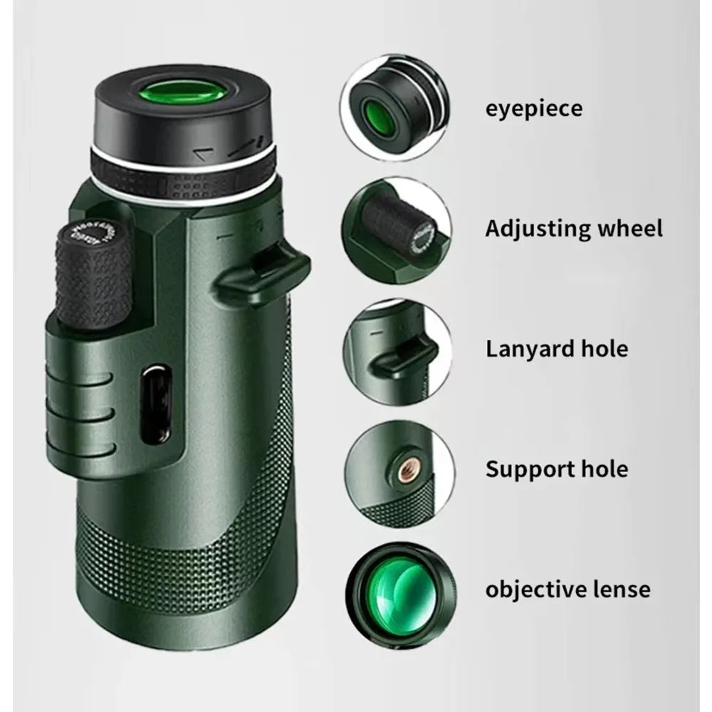 80x100 HD Portable Zoom Telescope 5000M Long Distance Folding Mini Powerful for Hunting Sports Outdoor Camping Travel