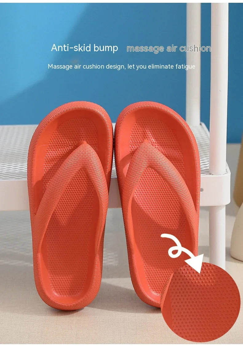 Summer Flip Flops Flat Platform Comfy Women Soft Sole Beach Slippers Fashion Sandals House Bathroom Non-Slip Thick Soled Shoes