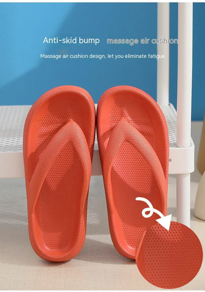 Summer Flip Flops Flat Platform Comfy Women Soft Sole Beach Slippers Fashion Sandals House Bathroom Non-Slip Thick Soled Shoes
