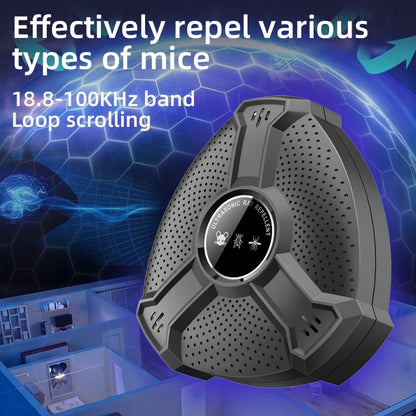 Intelligent Ultrasonic Rodent Repellent High-power Warehous Kitchen To Drive Away Mice And Cockroaches Household Use