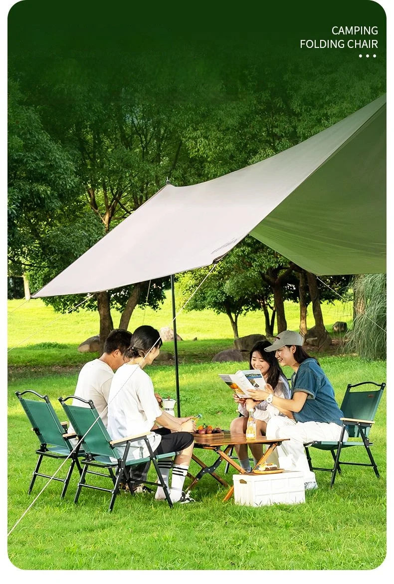 GIANXI Summer Outdoor Camping Green Folding Chair Aluminum Black Frame Portable ultra-light Fishing Chair Barbecue Beach Chair