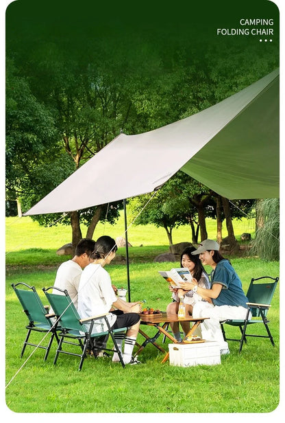GIANXI Summer Outdoor Camping Green Folding Chair Aluminum Black Frame Portable ultra-light Fishing Chair Barbecue Beach Chair
