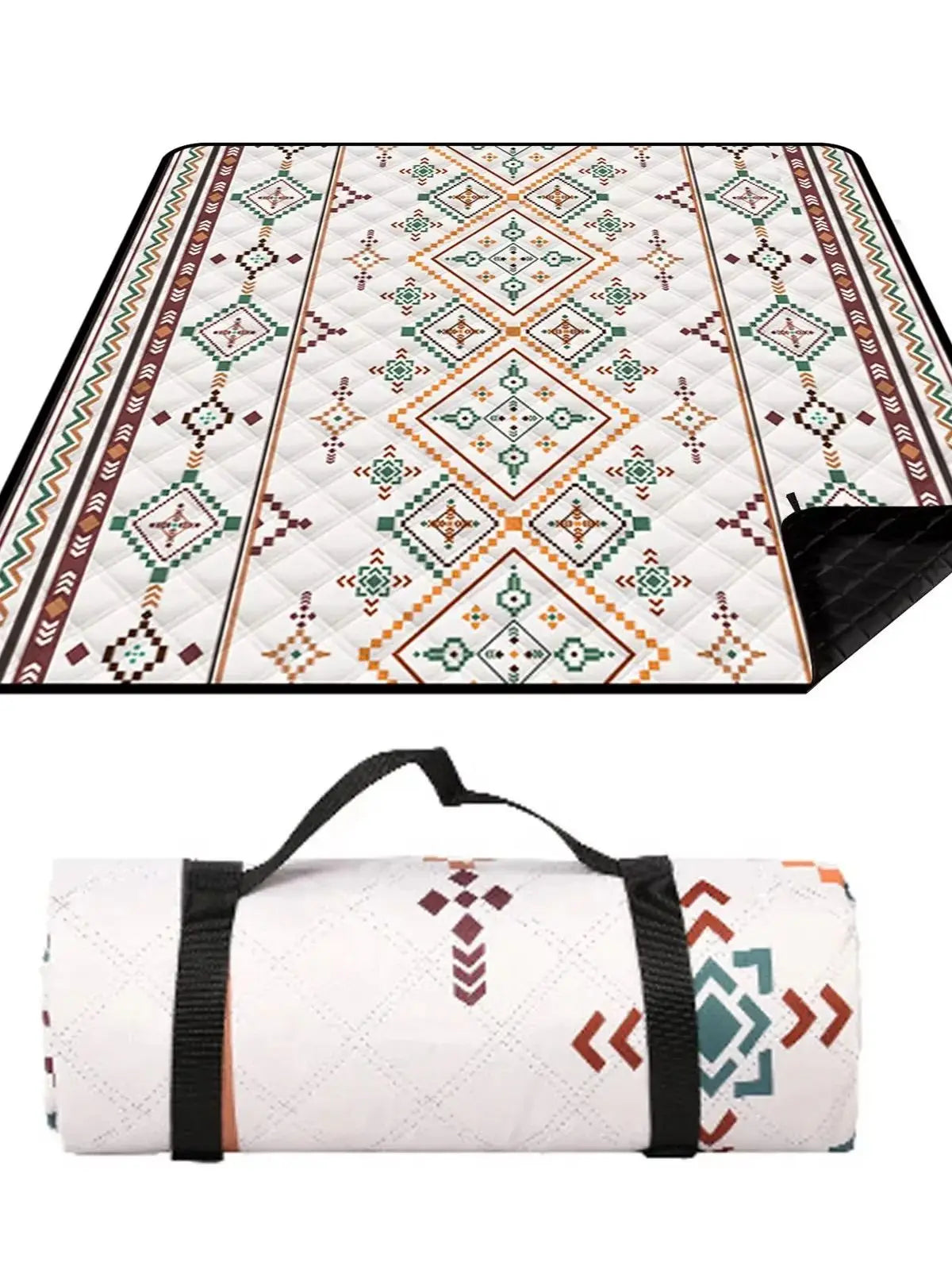 Waterproof Picnic Blanket, 200x200CM Large Beach Blanket Outdoor Picnic Mat, Beach Mat with Carrying Handle for Camping, Beach