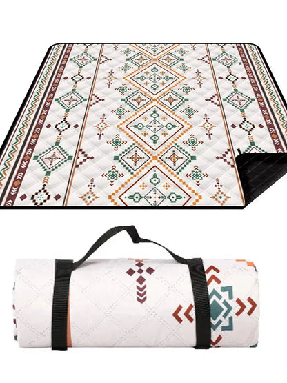 Waterproof Picnic Blanket, 200x200CM Large Beach Blanket Outdoor Picnic Mat, Beach Mat with Carrying Handle for Camping, Beach