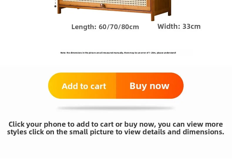 Imitation rattan woven shoe cabinet, simple shoe rack at the door of the home, economical, good-looking indoors