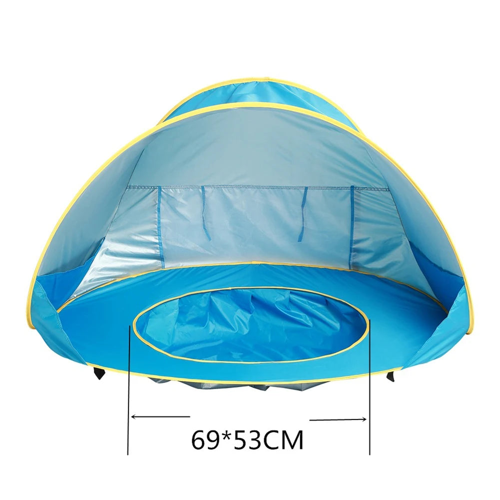 Baby Beach Tent UPF 50+ UV Protection Waterproof Sun Shelter with Mini Pool, Kids Outdoor Camping Portable Beach Sunshade