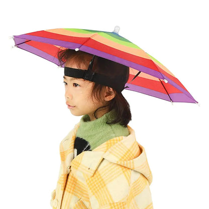 Foldable Outdoor Umbrella Hat Women Men Fishing Headwear Waterproof Hat Head Cap Cap Camping Headwear Beach Sun S2F9