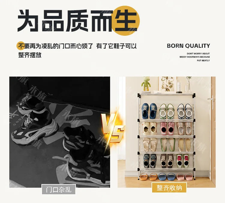 New simple multi-layer inclined dustproof shoe rack. Space saving home door step shoe cabinet, easy to assemble