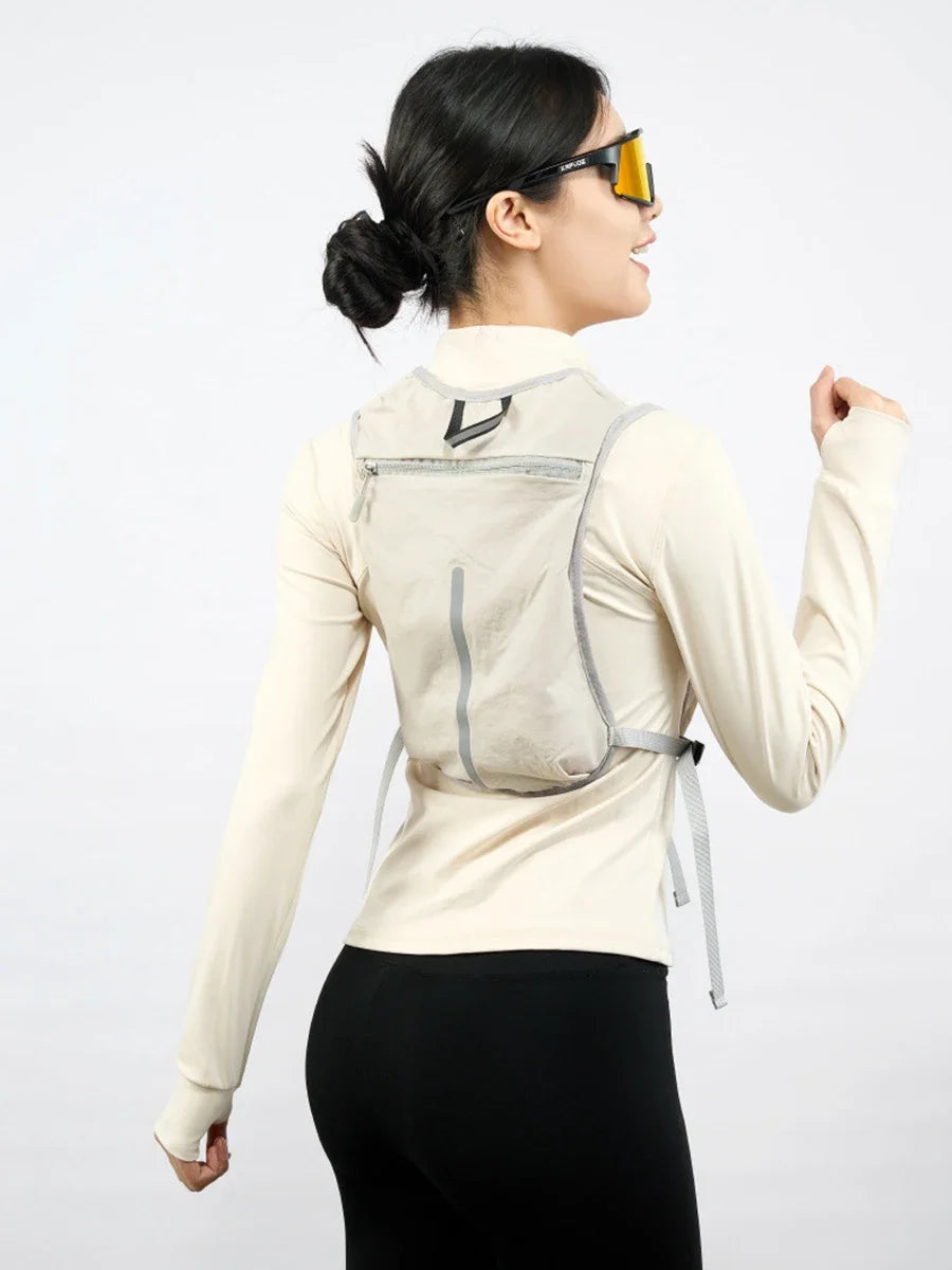 Biking Running Storage Vest Backpack Lightweight Running Vest Reflective Hydration Water Chest Pack Phone Storage Pocket