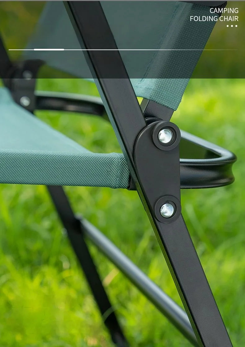 GIANXI Summer Outdoor Camping Green Folding Chair Aluminum Black Frame Portable ultra-light Fishing Chair Barbecue Beach Chair
