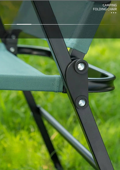 GIANXI Summer Outdoor Camping Green Folding Chair Aluminum Black Frame Portable ultra-light Fishing Chair Barbecue Beach Chair