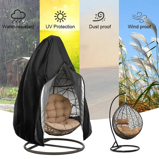 210D Oxford Waterproof Patio Hanging Egg Chair Cover Wicker Swing Egg Chair Cover Swing Hanging Chair Egg Shell Courtyard Garden