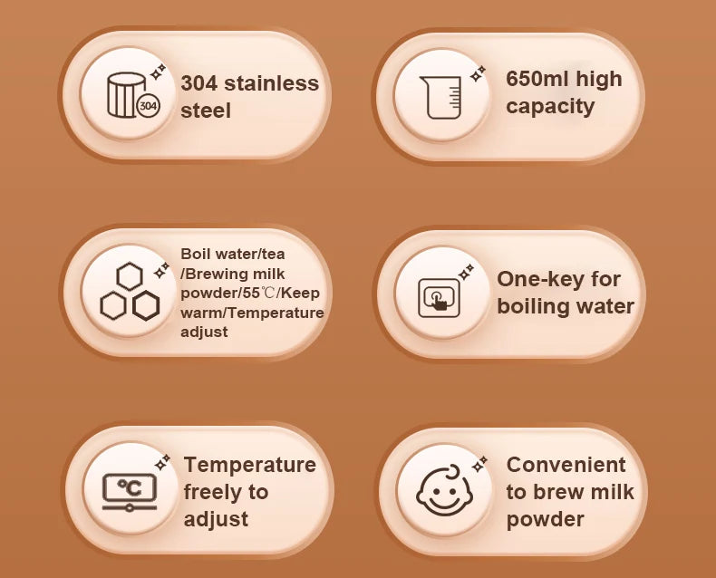 220V Electric Hot Kettle Portable Travel Heating Cup Multifunction Boiled Water Pot Smart Teapot Adjustable Temperature Kettle