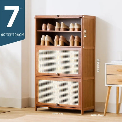 Imitation rattan woven shoe cabinet, simple shoe rack at the door of the home, economical, good-looking indoors