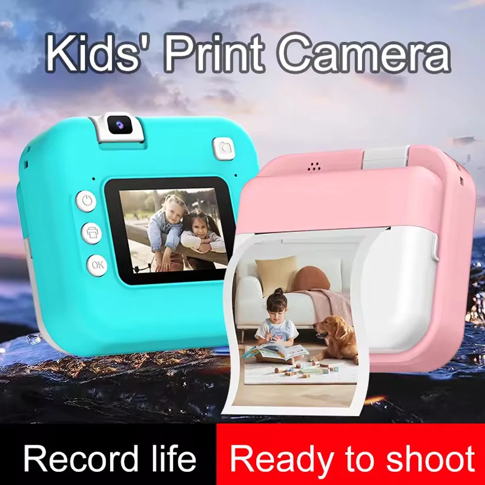 Children Digital Camera Photography Instant Print Camera for Kids Thermal Print Camera Photo Printing Video Toys With 32G Card