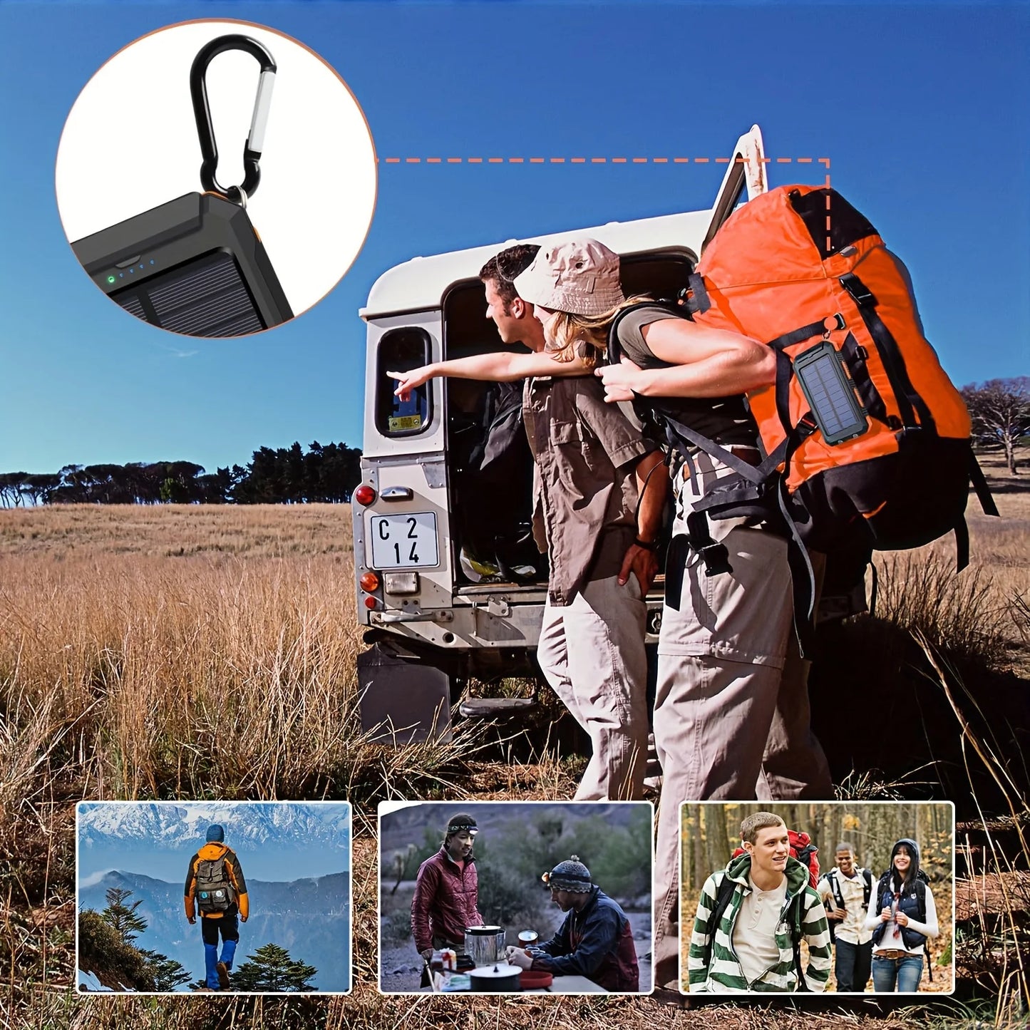 Solar Power Bank 80000mAh Portable Charging Poverbank External Battery Charger Strong Light LDE Light for All Smartphones