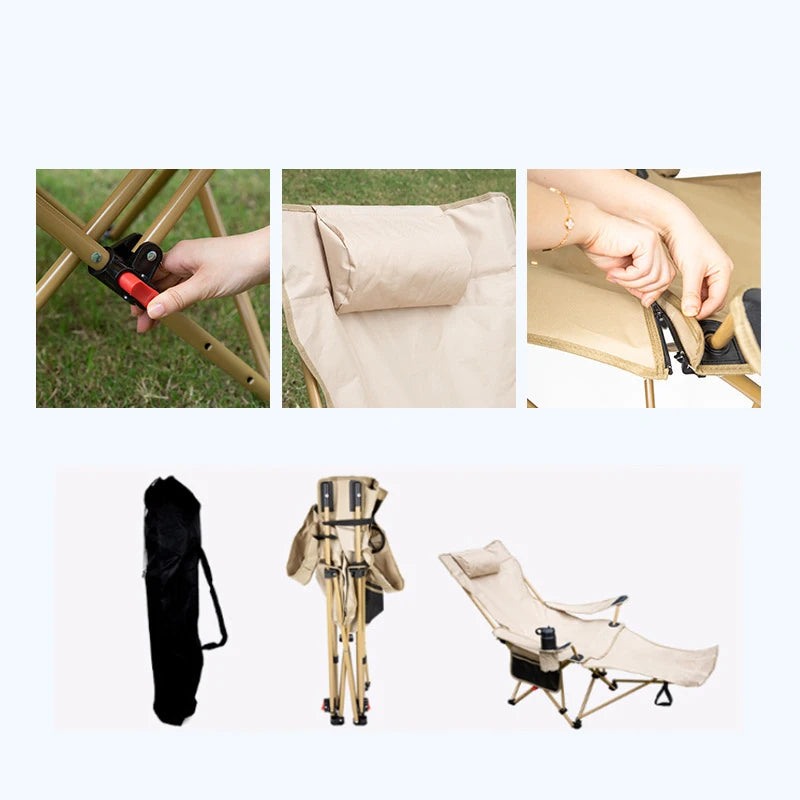 Outdoor Camping Folding Chair Portable Angle Adjustable Chaise Sun Beach loungers Garden Terrace Relax Recliner