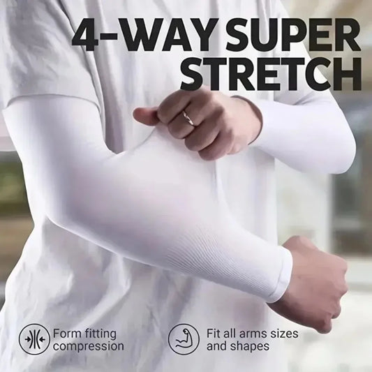 Cooling Breathable UV Protection Sleeves, Elastic Sunproof Arm Covers for Driving Golf Fishing Cycling Hiking Daily Sports Use