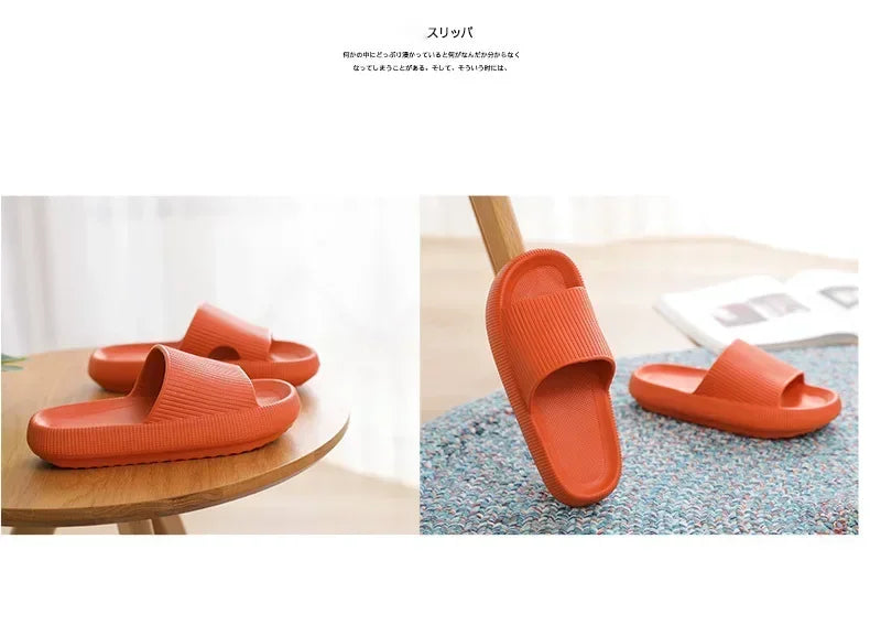 High quality Women Thick Slippers Indoor Home Eva Soft Sole Pillow Slides Sandals Woman Summer Non Slip Beach Flip Flops New