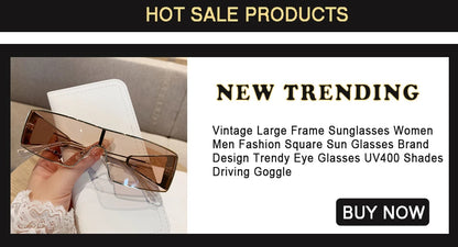Trendy Punk Sunglasses Rimless Rectangle Sun Glasses for Men Women Fashion UV400 Driving Shades Frameless Gradient Eyewear