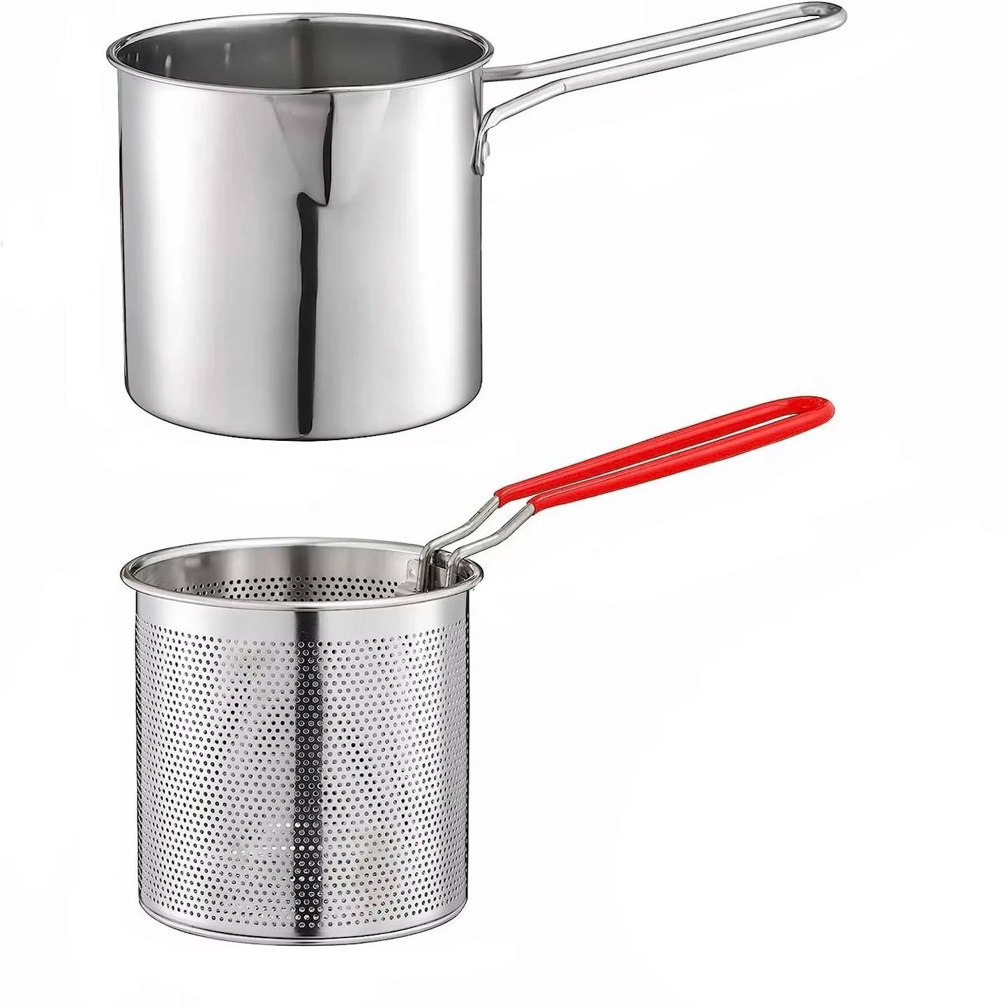 Deep Frying Pot Kitchen Fryer With Strainer Stainless Steel Tempura Fryer Pan Fry Pot Chicken Fried Chicken Cooking Tools