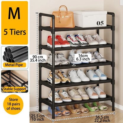 Multiple Layers Metal Shoe Rack, Large Capacity Shoe Organizer for Entryway, Closet, Garage, Shoe Shelf for Living Room