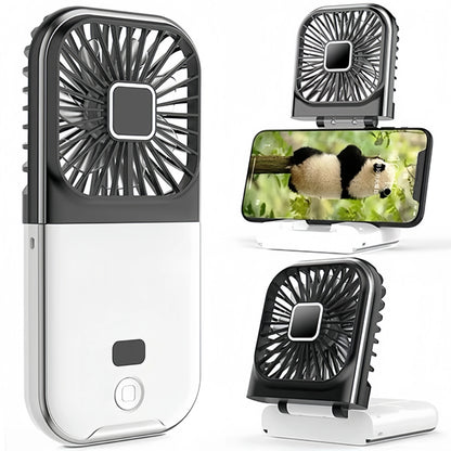 3000mah Folding Handheld Fan USB Charging Digital Display Outdoor Mini Neck Hanging For Sport Outdoor