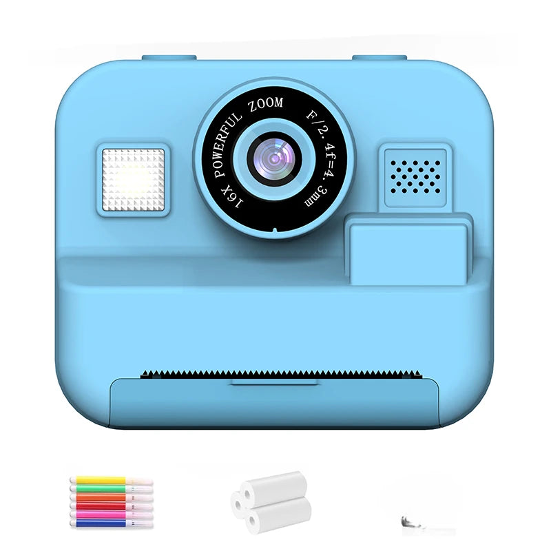 Educational Thermal Instant Print Camera With 32G Card, 1080P Children Mini Digital  Video Camera for Kids Learning  Development