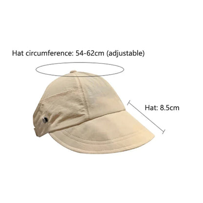 1× Foldable Wide Brim Ponytail Sun Hat Summer Autumn Outgoing UV Protection Bucket Hat for Women Fisherman Caps with Mask Button
