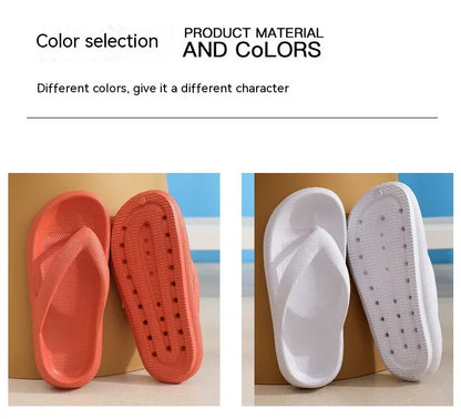 Summer Flip Flops Flat Platform Comfy Women Soft Sole Beach Slippers Fashion Sandals House Bathroom Non-Slip Thick Soled Shoes