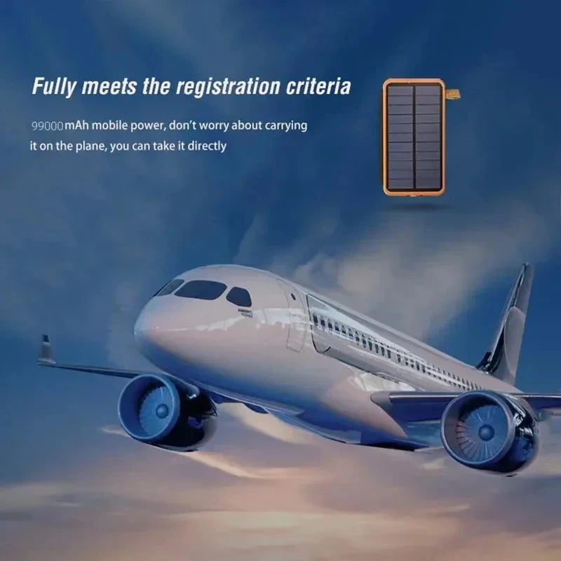 Lenovo Solar Power Bank 200000mAh 4 Solar Panels Wireless Charger Portable External Battery LED Flashlight for Outdoor Travel