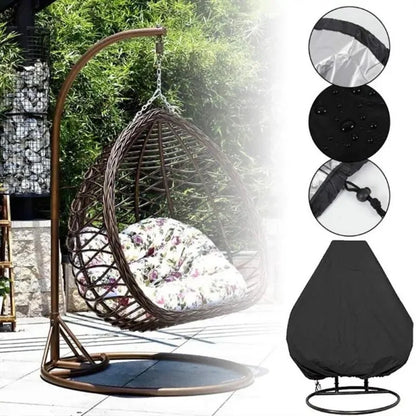 210D Oxford Waterproof Patio Hanging Egg Chair Cover Wicker Swing Egg Chair Cover Swing Hanging Chair Egg Shell Courtyard Garden