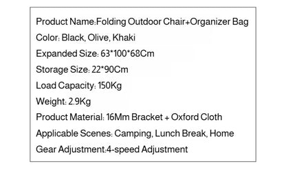 Outdoor Portable Camping Recliner Foldable Nap Beach Chair with Leg Support Lightweight Travel Folding Chair for Hiking Fishing