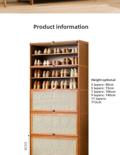 Imitation rattan woven shoe cabinet, simple shoe rack at the door of the home, economical, good-looking indoors
