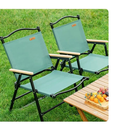 GIANXI Summer Outdoor Camping Green Folding Chair Aluminum Black Frame Portable ultra-light Fishing Chair Barbecue Beach Chair