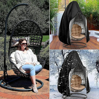 210D Oxford Waterproof Patio Hanging Egg Chair Cover Wicker Swing Egg Chair Cover Swing Hanging Chair Egg Shell Courtyard Garden