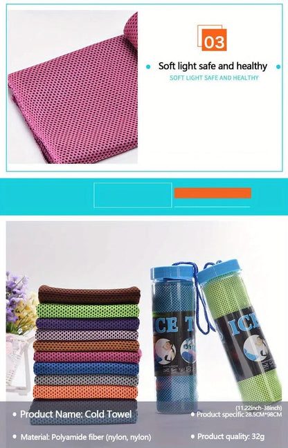 1-10pcs Cooling Towel Instant Relief Microfiber Cool Towels Chilling Neck Wrap Ice Cold Rags Sports Fitness Camping Hiking