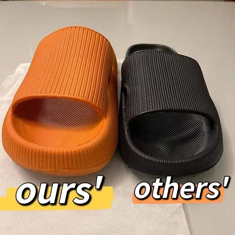 High quality Women Thick Slippers Indoor Home Eva Soft Sole Pillow Slides Sandals Woman Summer Non Slip Beach Flip Flops New