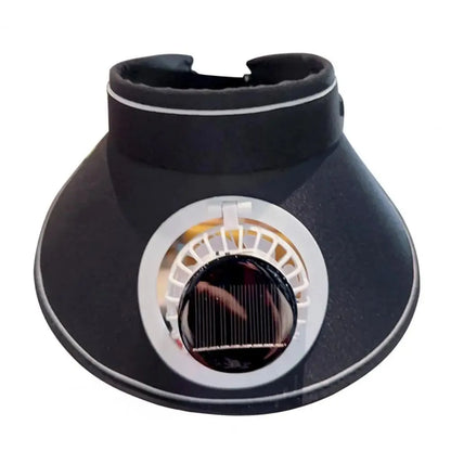 Wide Brim Sun Hat with Fan Breathable Solar Powered Fan Outdoor Visor Hat Empty Top Sunshade Beach Sunshade Hat Women