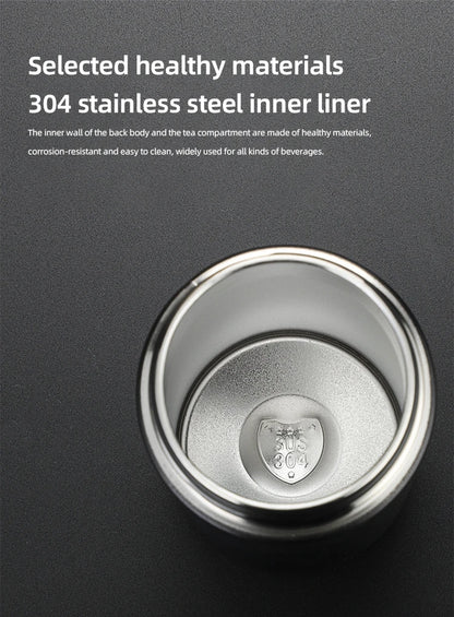 500ml Tea Infuser Vacuum Flask Stainless Steel Insulated Cup with Independent Tea Storage Handle Travel Mug Business Cup Gifts