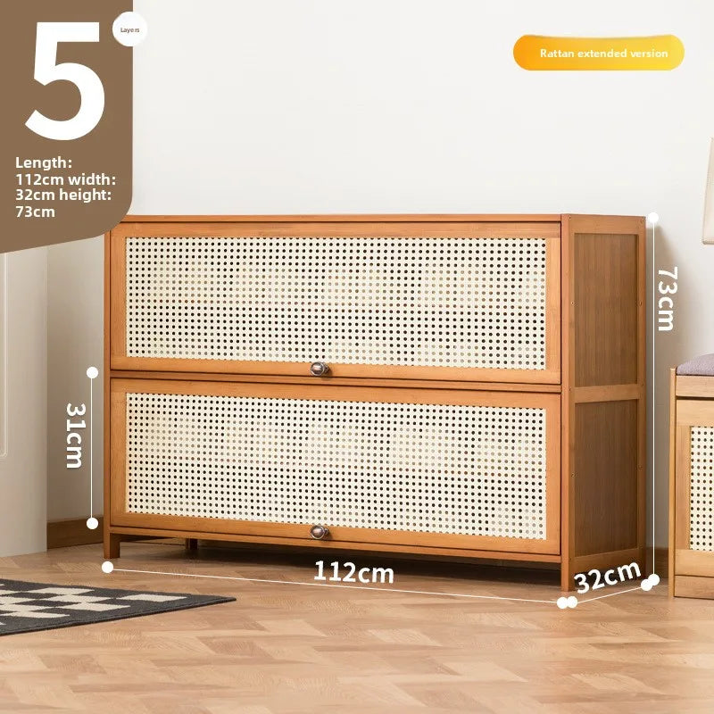 Imitation rattan woven shoe cabinet, simple shoe rack at the door of the home, economical, good-looking indoors