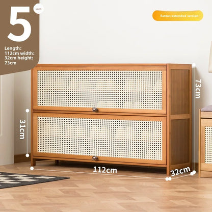 Imitation rattan woven shoe cabinet, simple shoe rack at the door of the home, economical, good-looking indoors